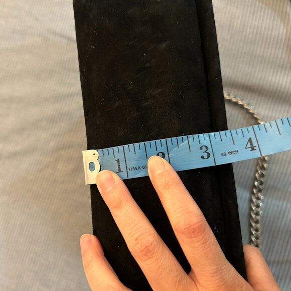 Celine Suede Shoulder Handbag with Silver Chain - Picture 13 of 14